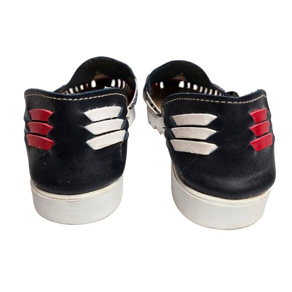 Corona Fashion Sandals Women's Red White Blue Leather Slip-ons-See Measurements) - Picture 3 of 9